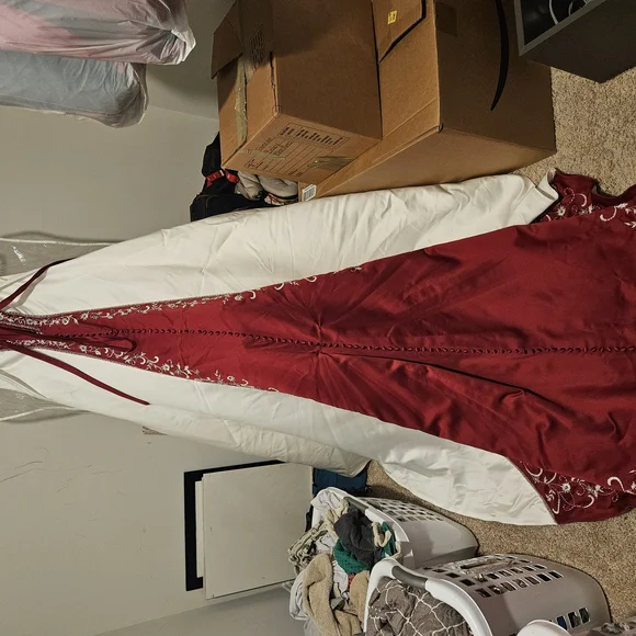 Alfred Angelo Ivory and Red Wedding Dress - Picture 5 of 6